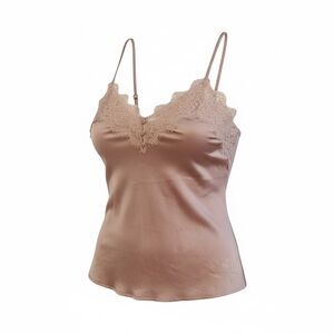 Abercrombie & Fitch Pink Lace Satin Top